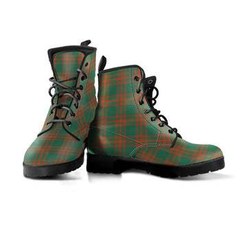 Menzies Green Ancient Tartan Leather Boots