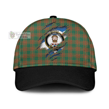 Menzies Green Ancient Tartan Classic Cap with Family Crest In Me Style