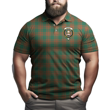 Menzies Green Ancient Tartan Men's Polo Shirt with Family Crest