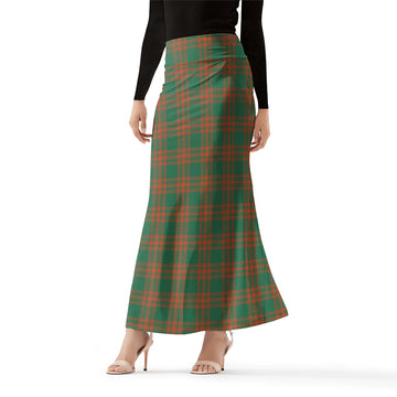 Menzies Green Ancient Tartan Womens Full Length Skirt