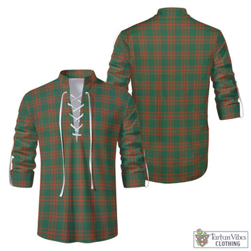 Menzies Green Ancient Tartan Men's Scottish Traditional Jacobite Ghillie Kilt Shirt