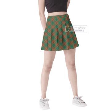 Menzies Green Ancient Tartan Women's Plated Mini Skirt