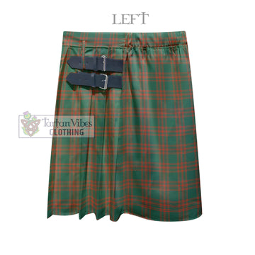 Menzies Green Ancient Tartan Men's Pleated Skirt - Fashion Casual Retro Scottish Kilt Style