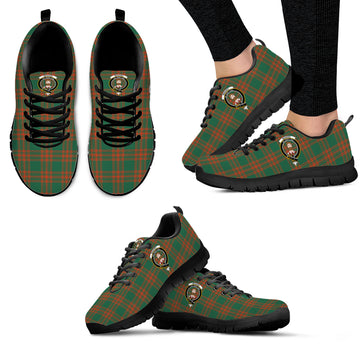 Menzies Green Ancient Tartan Sneakers with Family Crest
