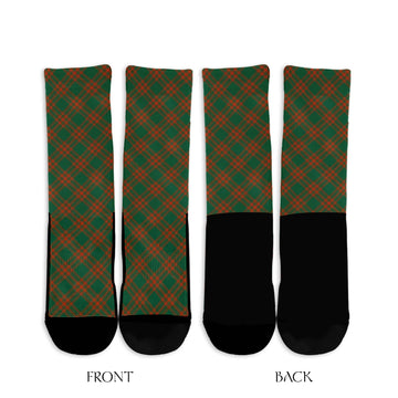 Menzies Green Ancient Tartan Crew Socks Cross Tartan Style
