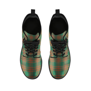 Menzies Green Ancient Tartan Leather Boots