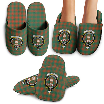 Menzies Green Ancient Tartan Home Slippers with Family Crest