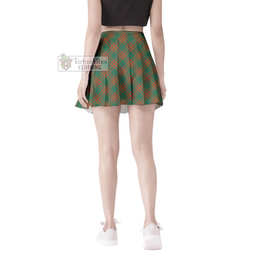 Menzies Green Ancient Tartan Women's Plated Mini Skirt