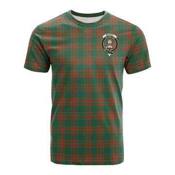 Menzies Green Ancient Tartan T-Shirt with Family Crest