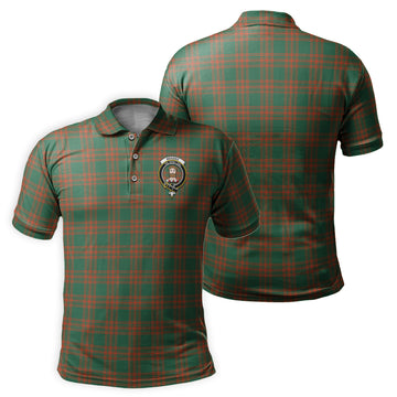 Menzies Green Ancient Tartan Men's Polo Shirt with Family Crest