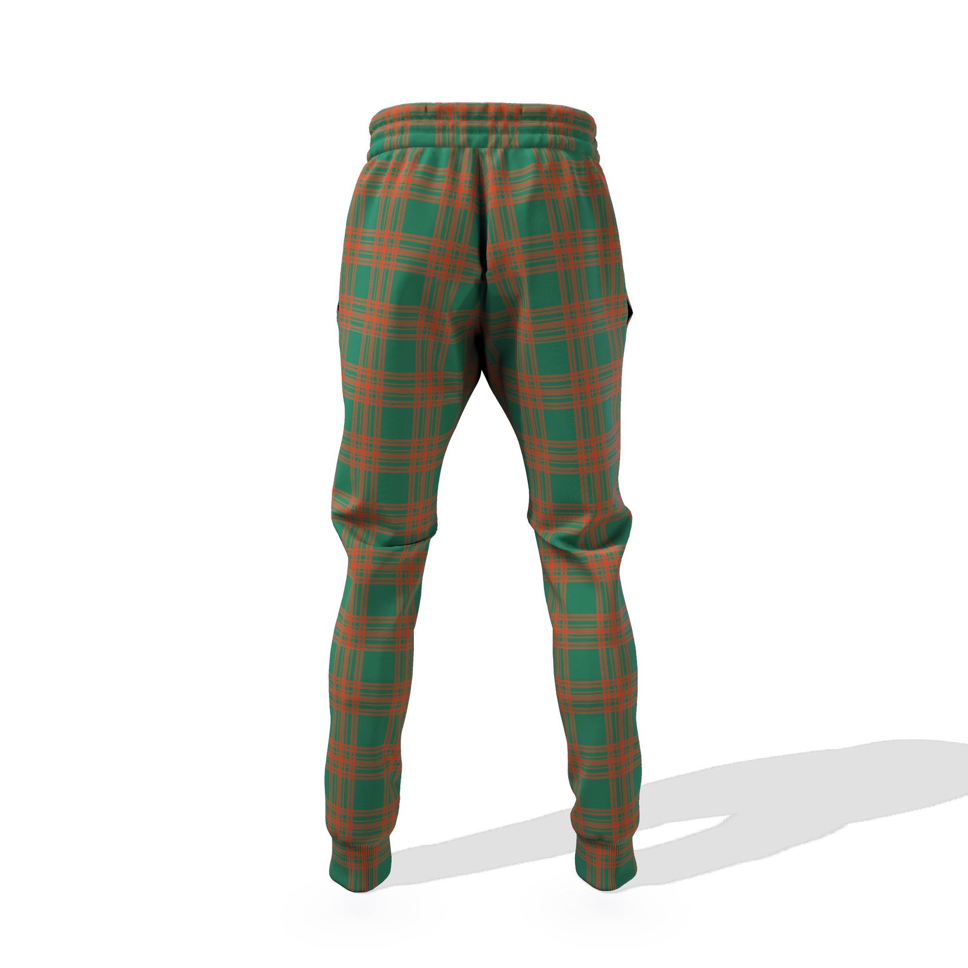 Menzies Green Ancient Tartan Joggers Pants with Family Crest - Tartanvibesclothing