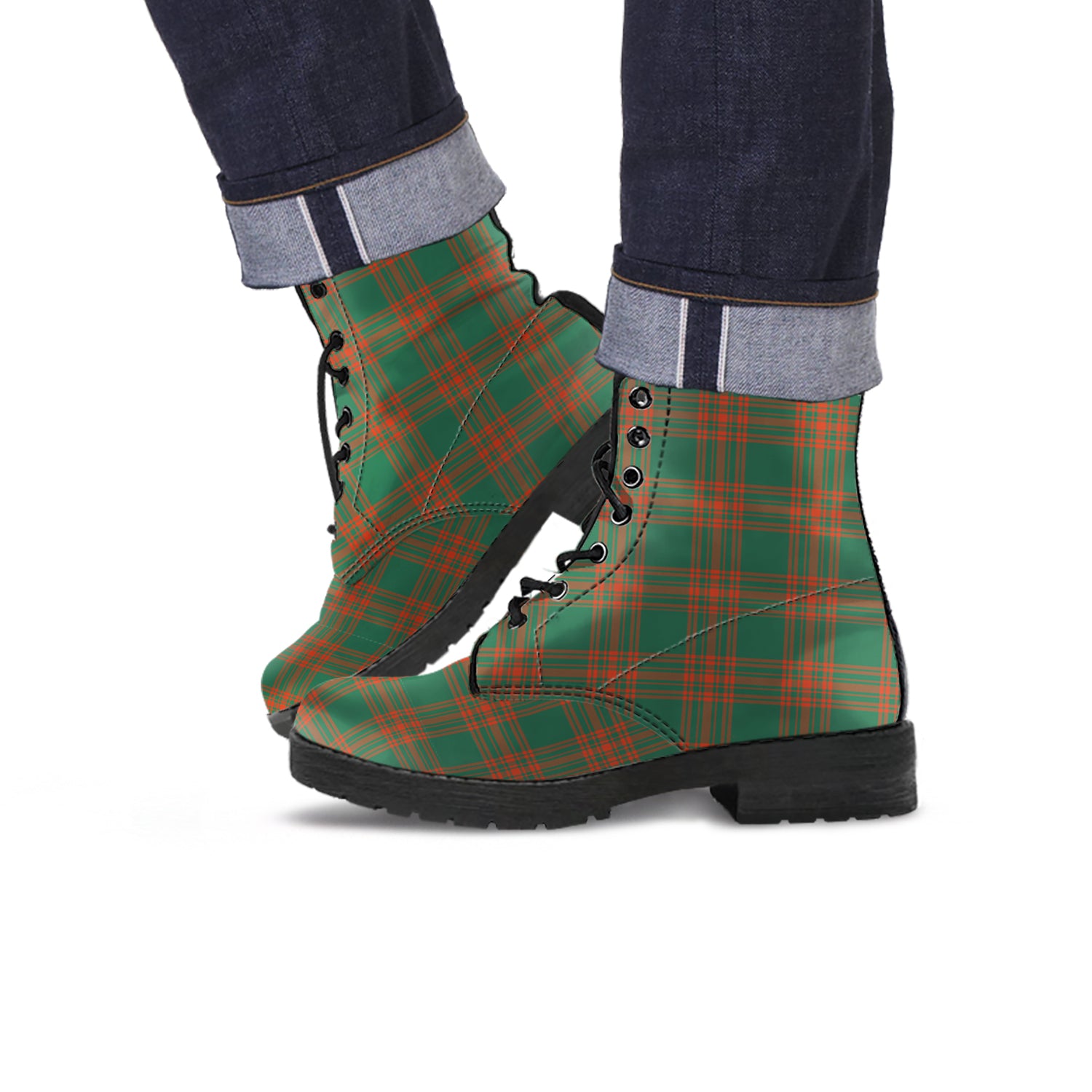 menzies-green-ancient-tartan-leather-boots
