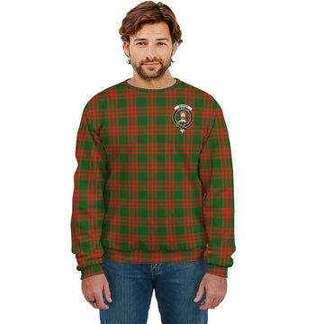 Menzies Green Modern Tartan Sweatshirt with Family Crest