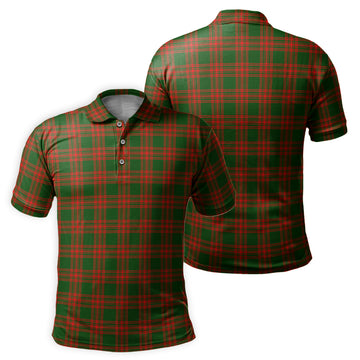 Menzies Green Modern Tartan Mens Polo Shirt