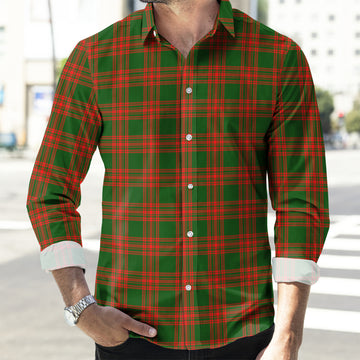 Menzies Green Modern Tartan Long Sleeve Button Up Shirt