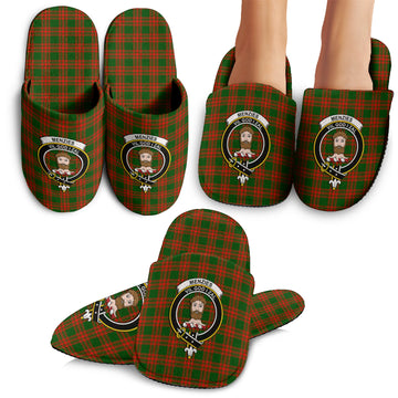 Menzies Green Modern Tartan Home Slippers with Family Crest