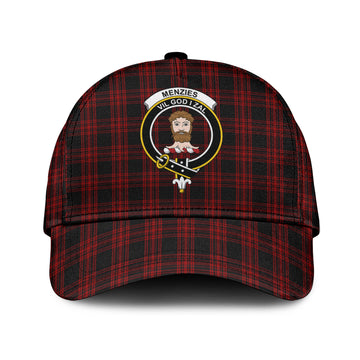 Menzies Hunting Tartan Classic Cap with Family Crest