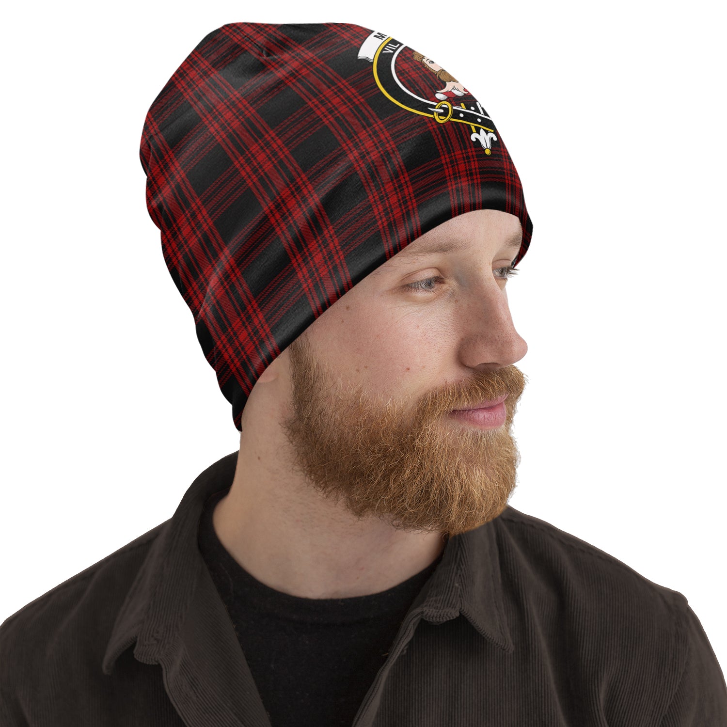 menzies-hunting-tartan-beanies-hat-with-family-crest