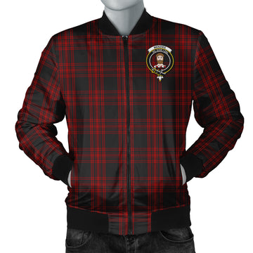 Menzies Hunting Tartan Bomber Jacket with Family Crest