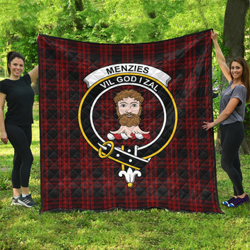 Menzies Hunting Tartan Quilt with Family Crest