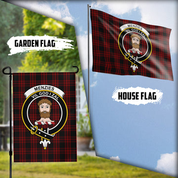 Menzies Hunting Tartan Flag with Family Crest