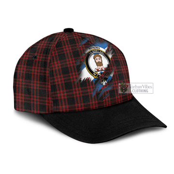 Menzies Hunting Tartan Classic Cap with Family Crest In Me Style