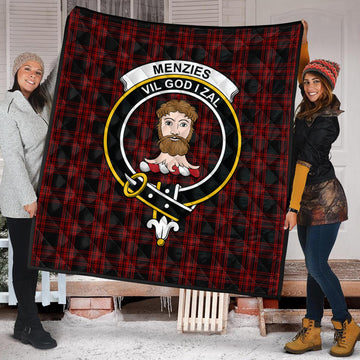 Menzies Hunting Tartan Quilt with Family Crest