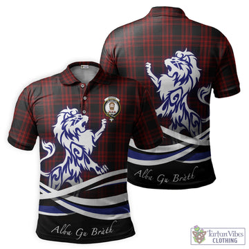Menzies Hunting Tartan Polo Shirt with Alba Gu Brath Regal Lion Emblem