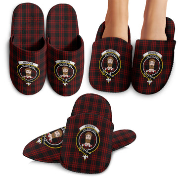 Menzies Hunting Tartan Home Slippers with Family Crest
