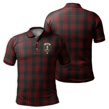 Menzies Hunting Tartan Men's Polo Shirt with Family Crest