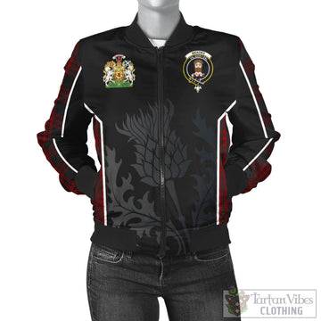 Menzies Hunting Tartan Bomber Jacket with Family Crest and Scottish Thistle Vibes Sport Style