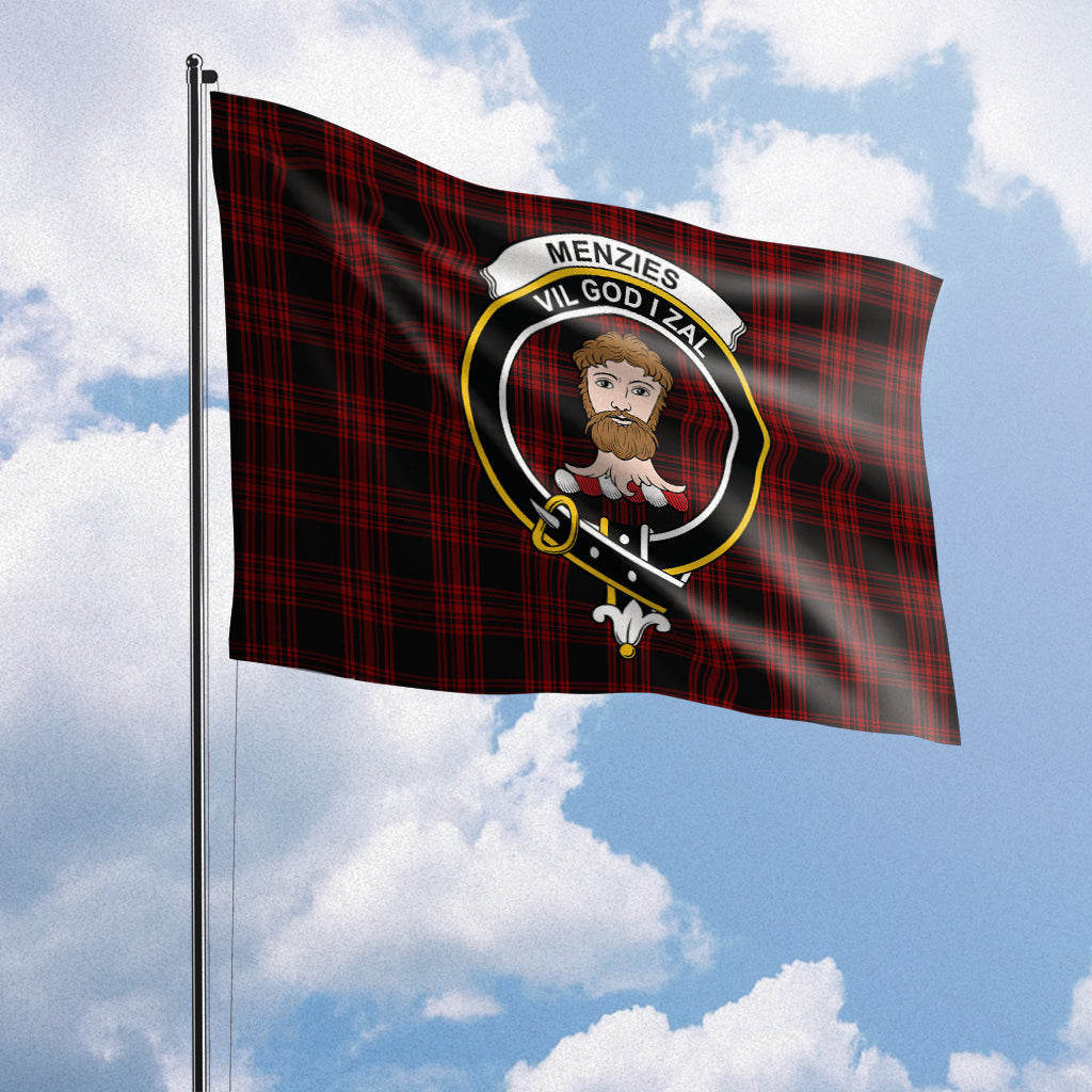 menzies-hunting-tartan-flag-with-family-crest