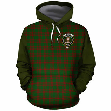 Menzies Tartan Accent Cotton Hoodie with Family Crest