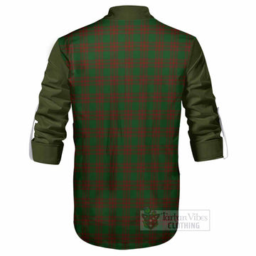 Menzies Tartan Accent Ghillie Shirt with Family Crest