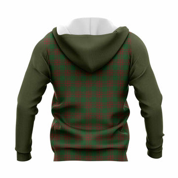 Menzies Tartan Accent Knitted Hoodie with Family Crest