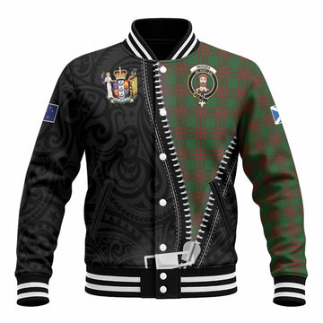 Menzies Tartan Baseball Jacket New Zealand Pattern Unique Zipper Stylized