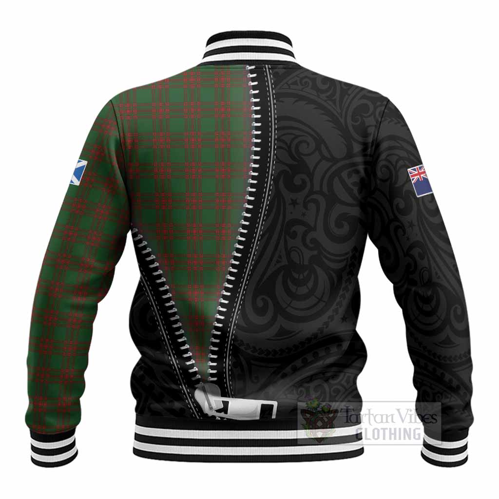 Menzies Tartan Baseball Jacket New Zealand Pattern Unique Zipper Stylized