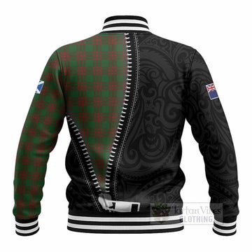 Menzies Tartan Baseball Jacket New Zealand Pattern Unique Zipper Stylized