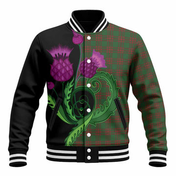 Menzies Tartan Baseball Jacket Traditional Scottish Thistle