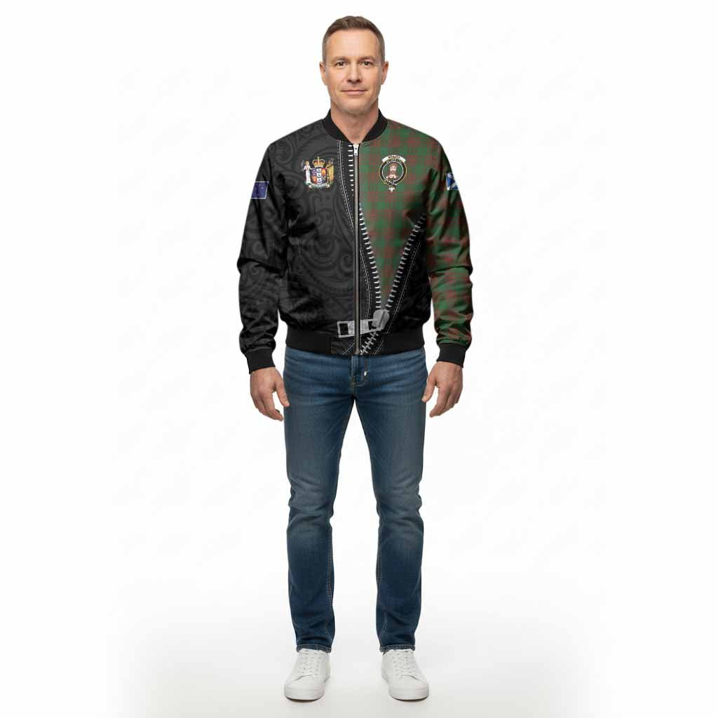 Menzies Tartan Bomber Jacket New Zealand Pattern Unique Zipper Stylized