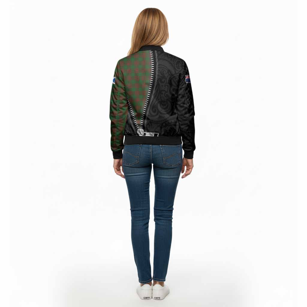 Menzies Tartan Bomber Jacket New Zealand Pattern Unique Zipper Stylized