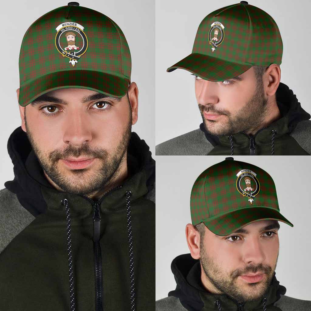 Menzies Tartan Classic Cap with Family Crest