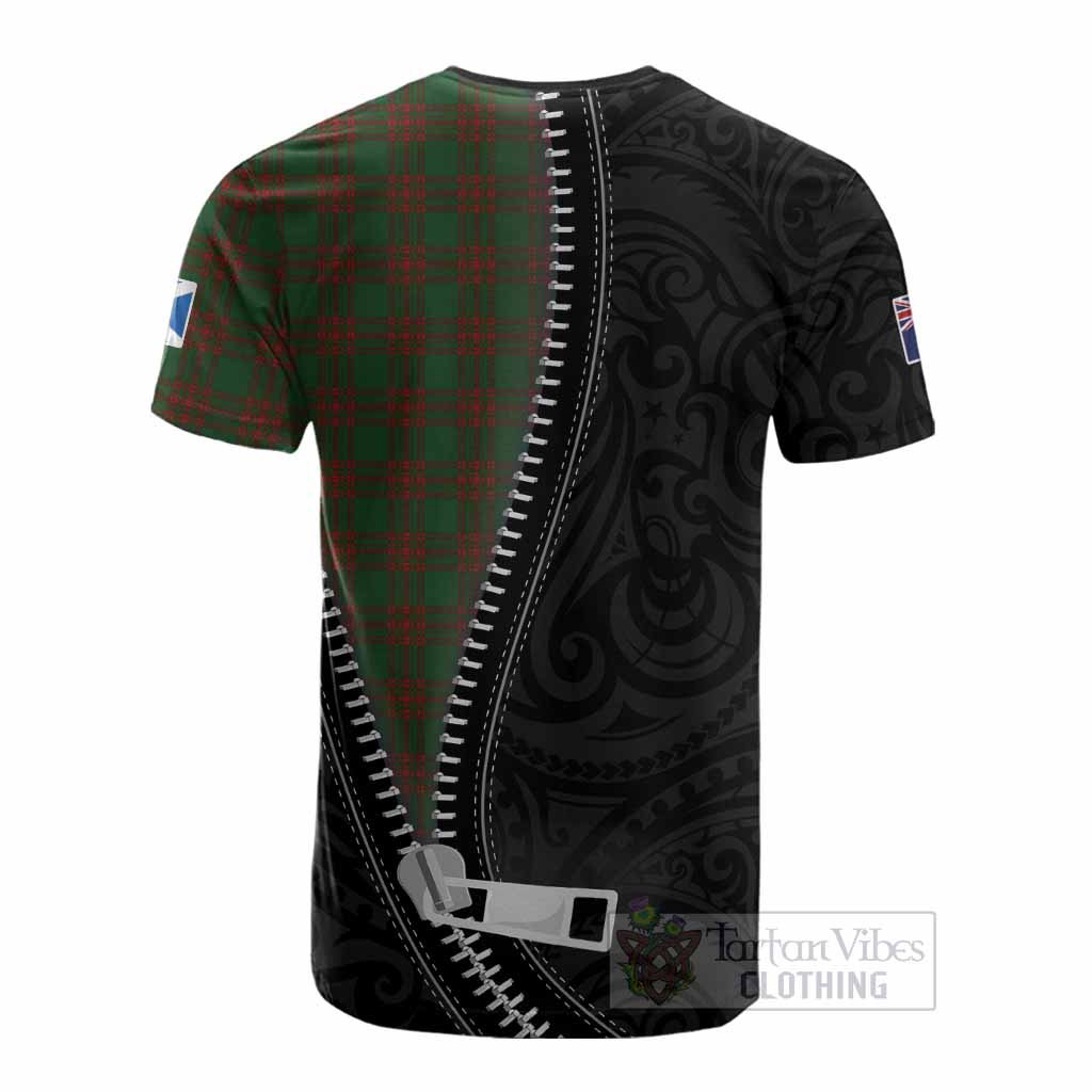 Menzies Tartan Cotton T-shirt New Zealand Pattern Unique Zipper Stylized