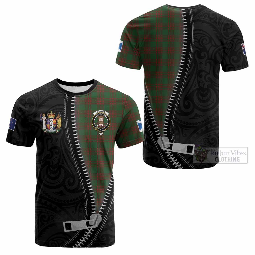 Menzies Tartan Cotton T-shirt New Zealand Pattern Unique Zipper Stylized