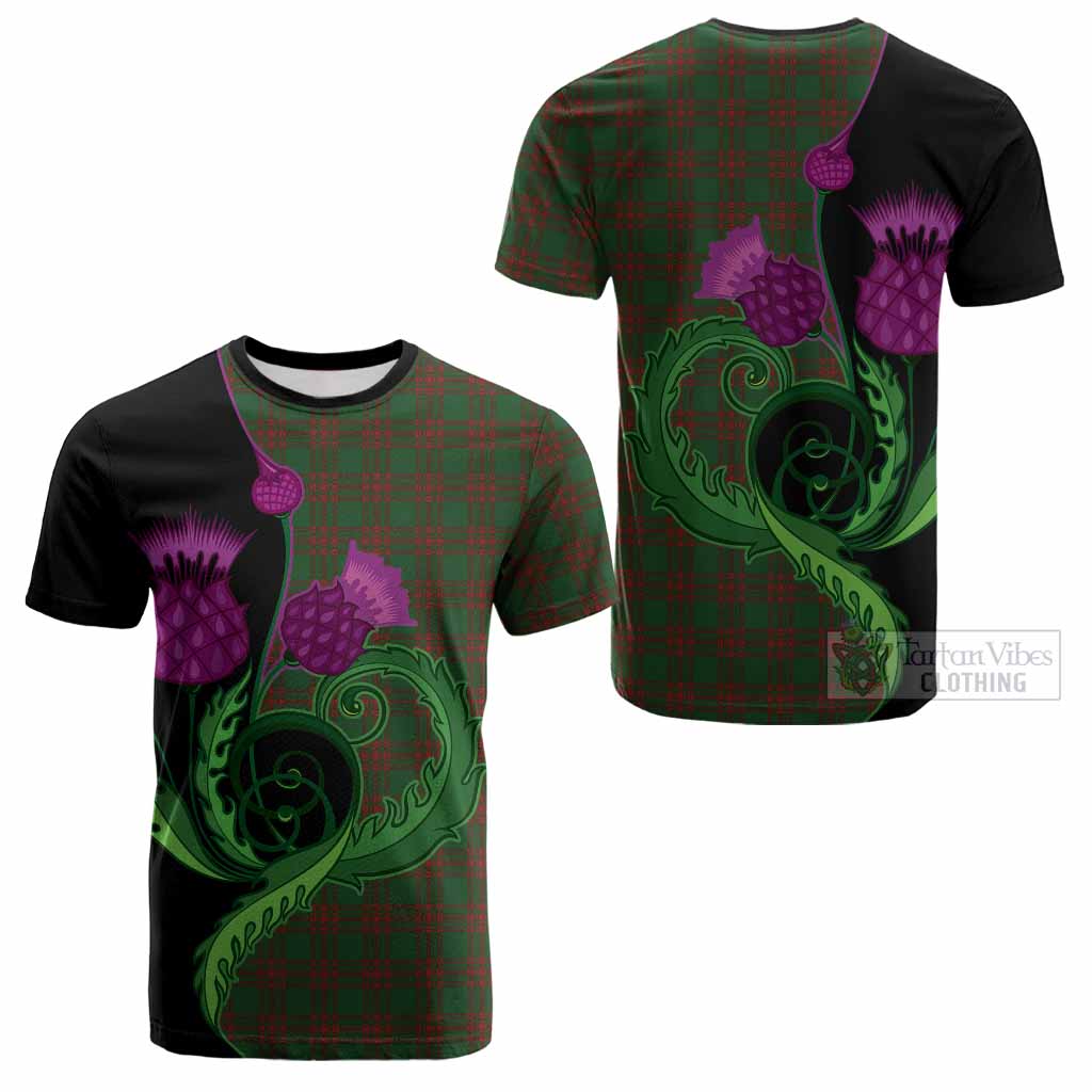 Menzies Tartan Cotton T-shirt Traditional Scottish Thistle