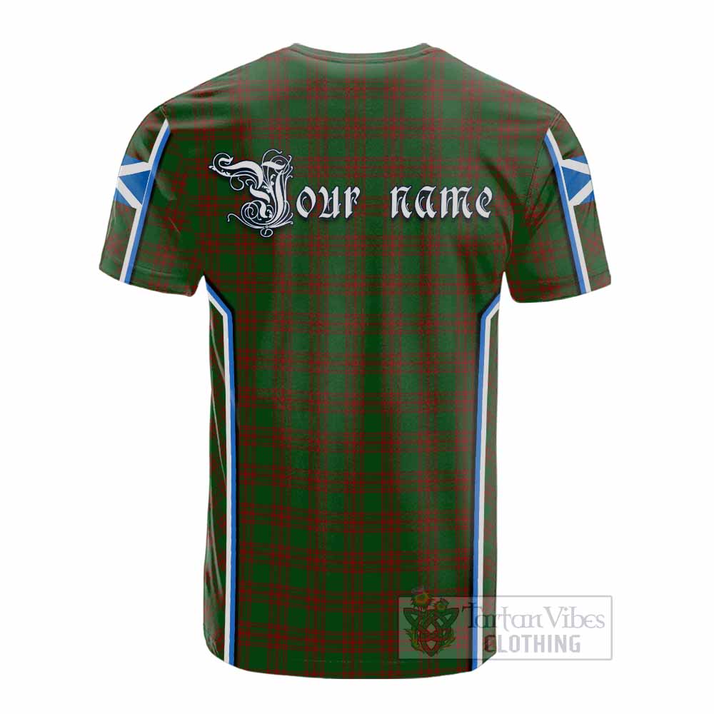 Menzies Tartan Crest Cotton T-shirt Scotland Coat of Arm Flag Style - Tartan Vibes Clothing