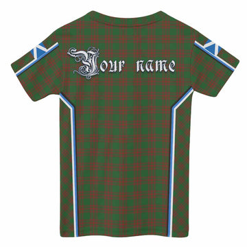 Menzies Tartan Crest Kid T-shirt Scotland Coat of Arm Flag Style