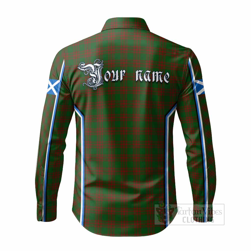 Menzies Tartan Crest Long Sleeve Button Shirts Scotland Coat of Arm Flag Style - Tartan Vibes Clothing