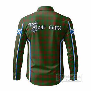 Menzies Tartan Crest Long Sleeve Button Shirts Scotland Coat of Arm Flag Style