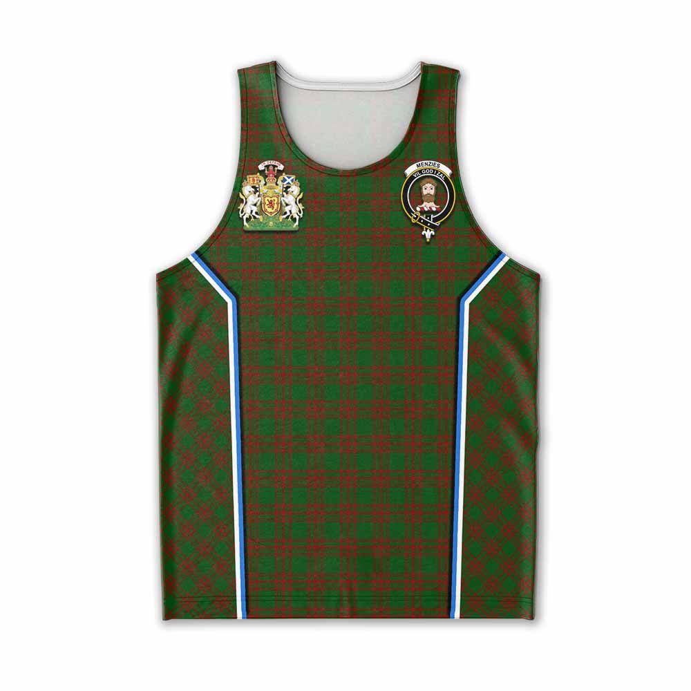 Menzies Tartan Crest Men Tank Top Scotland Coat of Arm Flag Style - Tartan Vibes Clothing